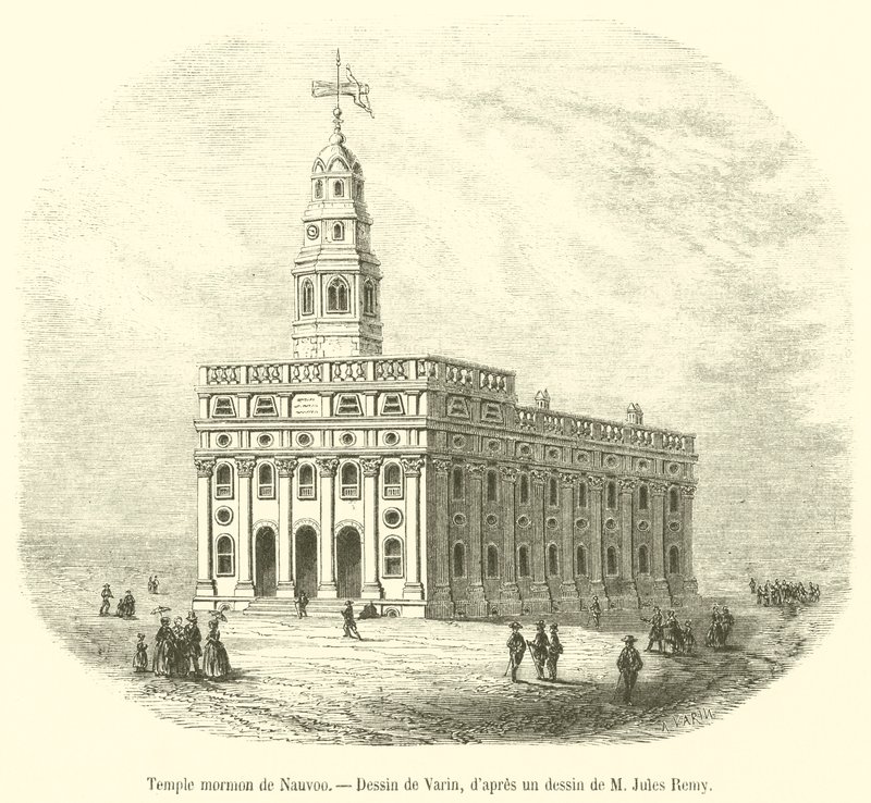 Chrám mormon de Nauvoo (rytina) od French School