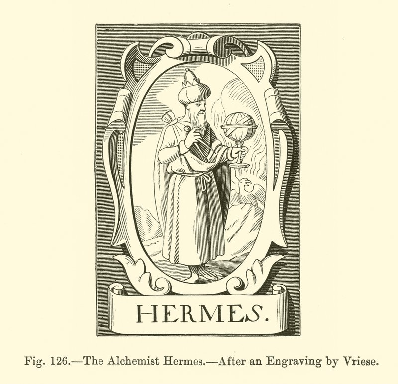 Alchymista Hermes (rytina) od French School