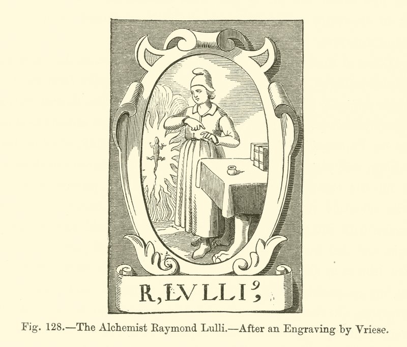 Alchymista Raymond Lulli (rytina) od French School