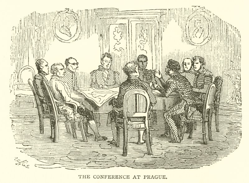 Konference v Praze (rytina) od French School