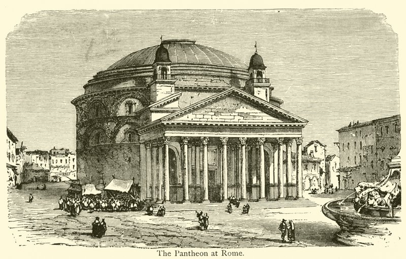 Pantheon v Římě (rytina) od French School