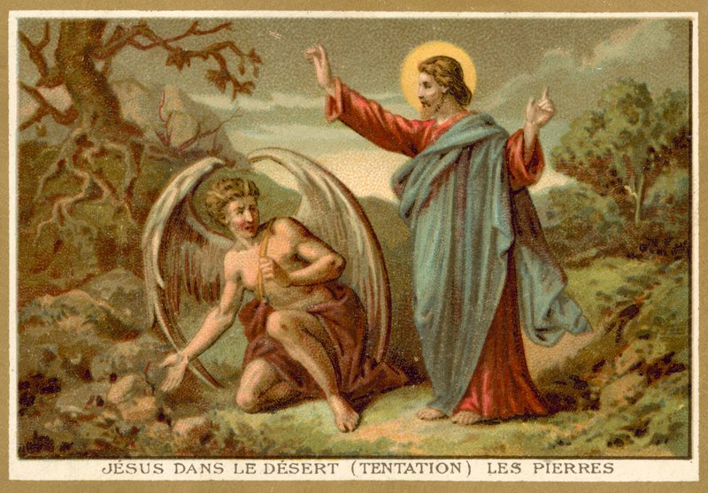 Pokušení Krista (chromolitho) od French School