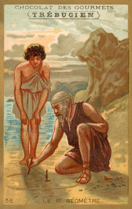 První geometr (chromolitho) od French School