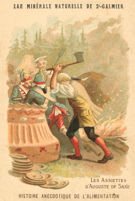Desky Augusta Saského (chromolitho) od French School