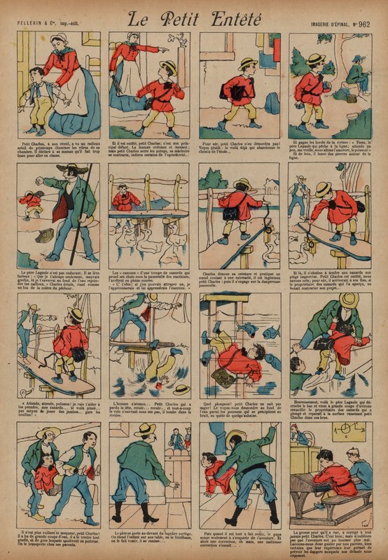 Svévolné dítě (barevné rytí) od French School