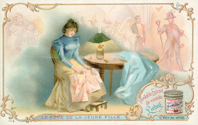 Sen mladé dívky (chromolitho) od French School