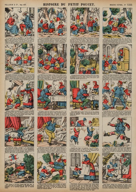 Tom Thumb (barevná rytina) od French School
