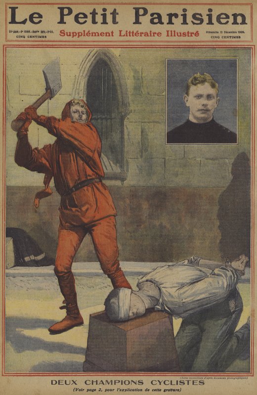 Dva šampioni cyklistů (barva litho) od French School