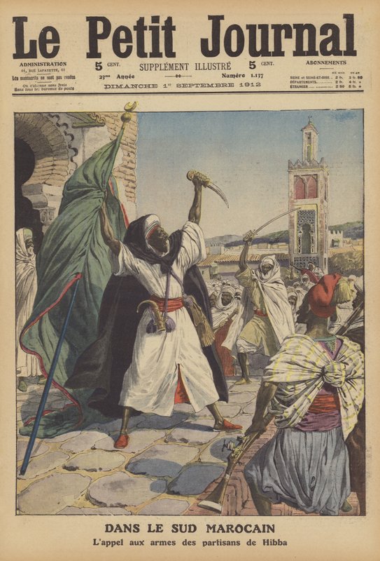 Povstání v jižním Maroku (barva litho) od French School