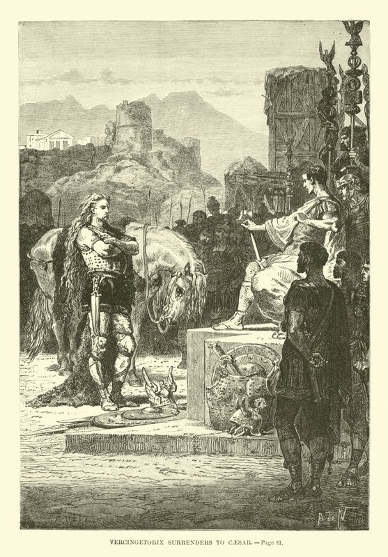 Vercingetorix se vzdává Caesarovi od French School