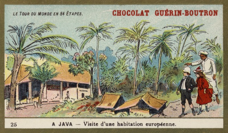 Návštěva evropského domova, Java (chromolitho) od French School