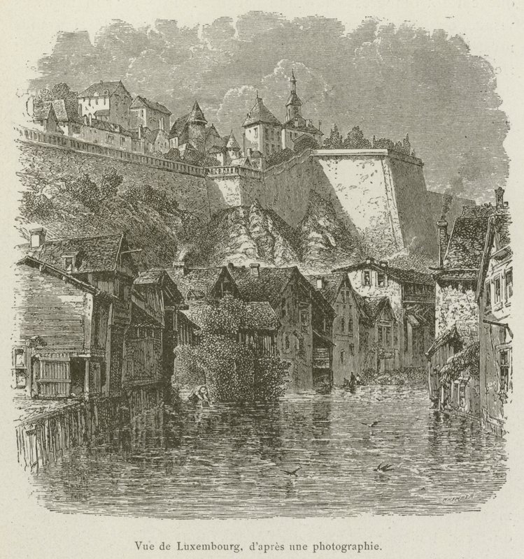 Pohled na Lucembursko (rytina) od French School