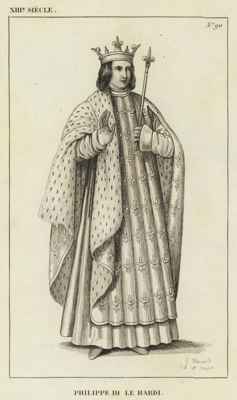 XIII století, Filip III tučný (rytina) od French School