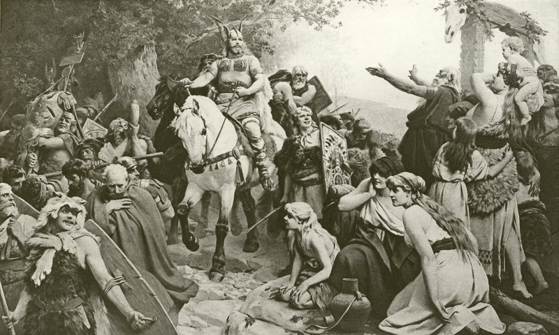 Hermannův triumf nad Římany (hlubotisk) od Friedrich Paul Thumann