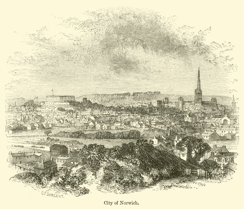 Město Norwich od G. F. Sargent