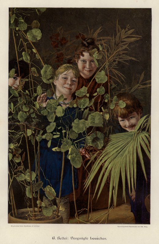Pobavené odposlechy (barevná rytina) od Gaetano Bellei