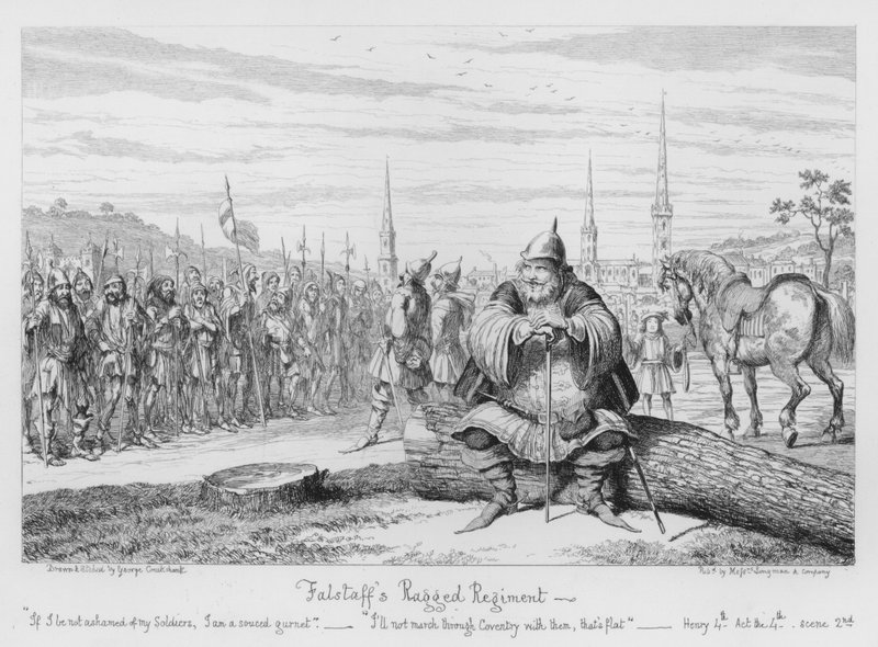 Falstaffův otrhaný pluk od George Cruikshank