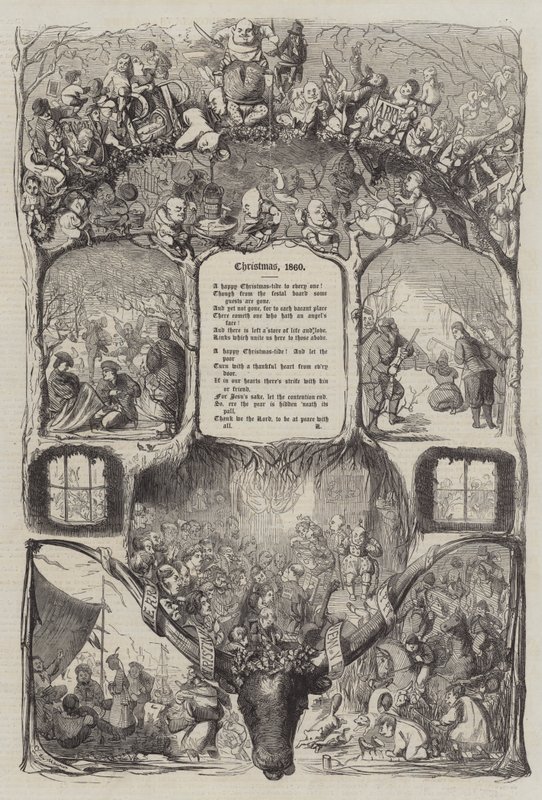 Vánoce, 1860 od George du Maurier