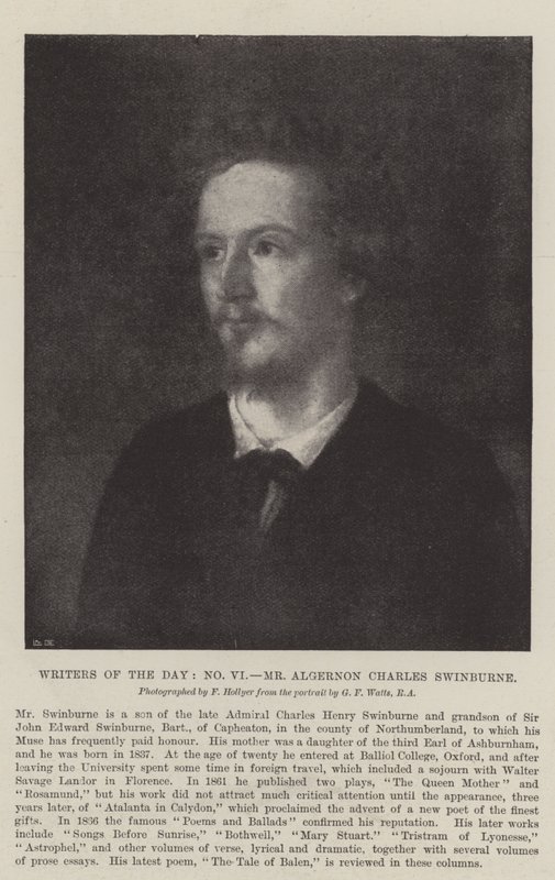 Spisovatelé dne, pan Algernon Charles Swinburne od George Frederick Watts