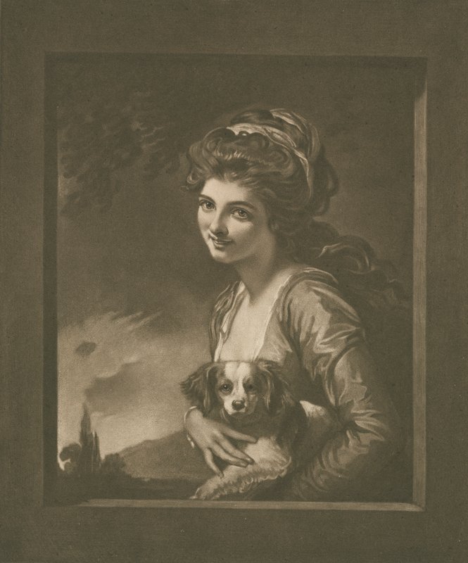 Lady Hamilton jako "Příroda" (litho) od George (after) Romney