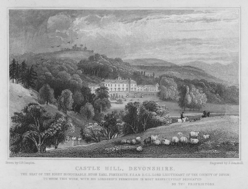 Castle Hill, Devonshire (rytina) od George Bryant Campion