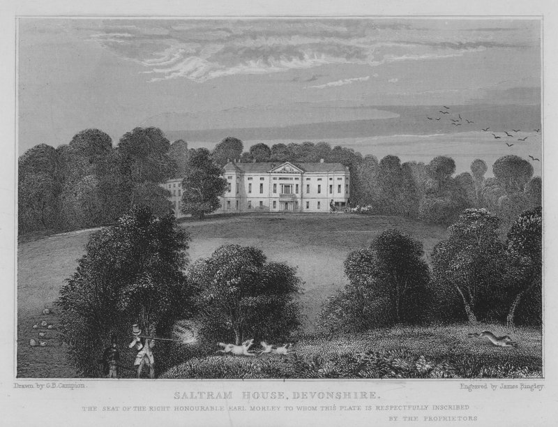 Saltram House, Devonshire (rytina) od George Bryant Campion