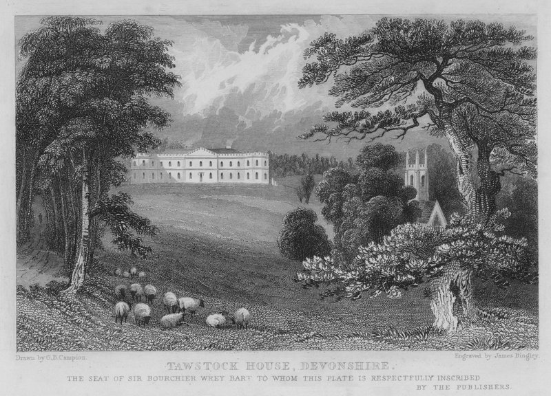 Tawstock House, Devonshire (rytina) od George Bryant Campion