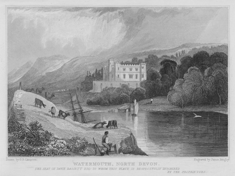 Watermouth, Severní Devon (rytina) od George Bryant Campion
