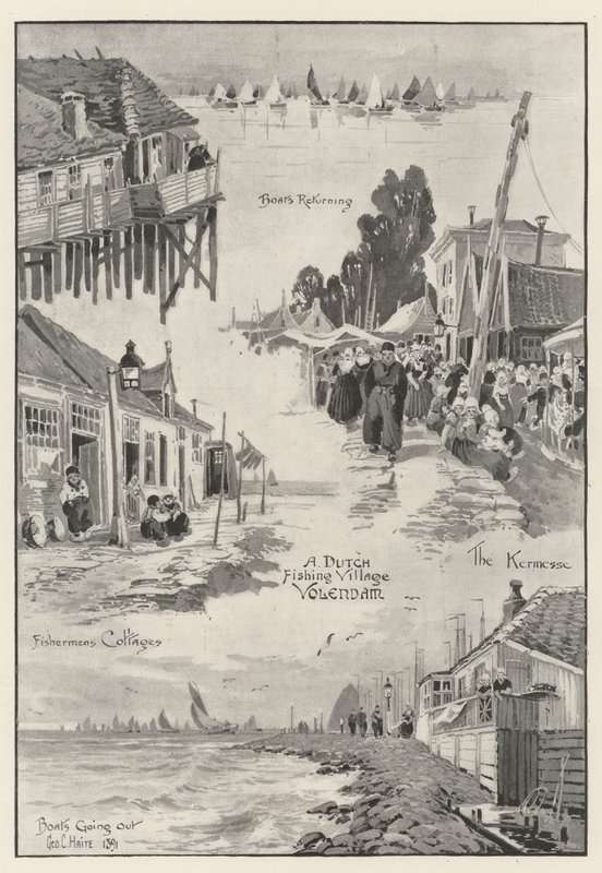 Holandská rybářská vesnice Volendam od George Charles Haite
