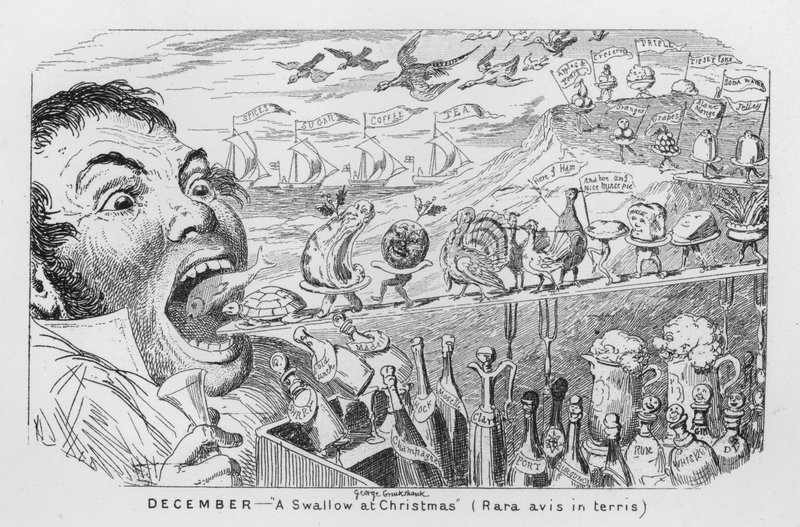 Prosinec, Vlaštovka o Vánocích (rytina) od George Cruikshank