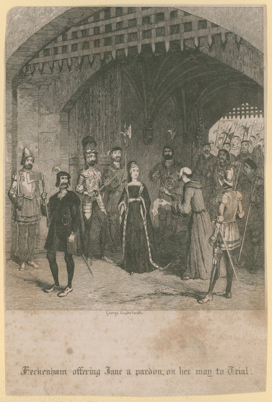 Heckenham nabízí Jane odpuštění od George Cruikshank
