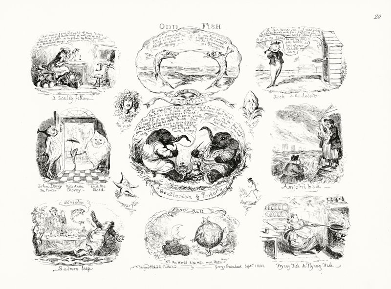 Odd Fish (rytina) od George Cruikshank