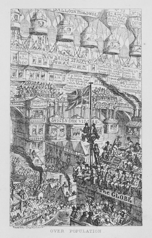 Nadměrná populace (rytina) od George Cruikshank