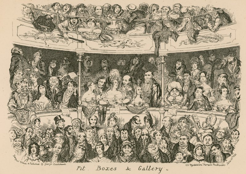 Pit, boxy a galerie od George Cruikshank
