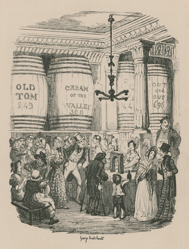 Obchod s ginem od George Cruikshank