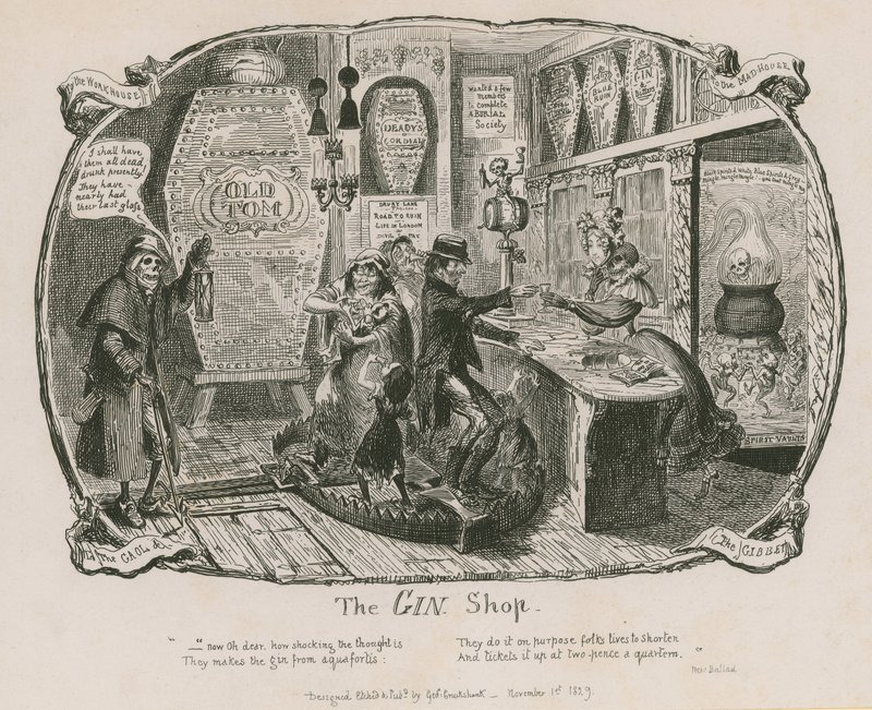 Obchod s ginem od George Cruikshank