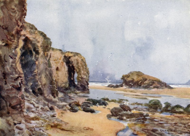 Perranporth (barevné lito) od George Franck Nicholls