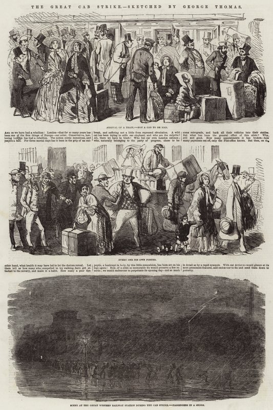 Velká stávka taxíků od George Housman Thomas
