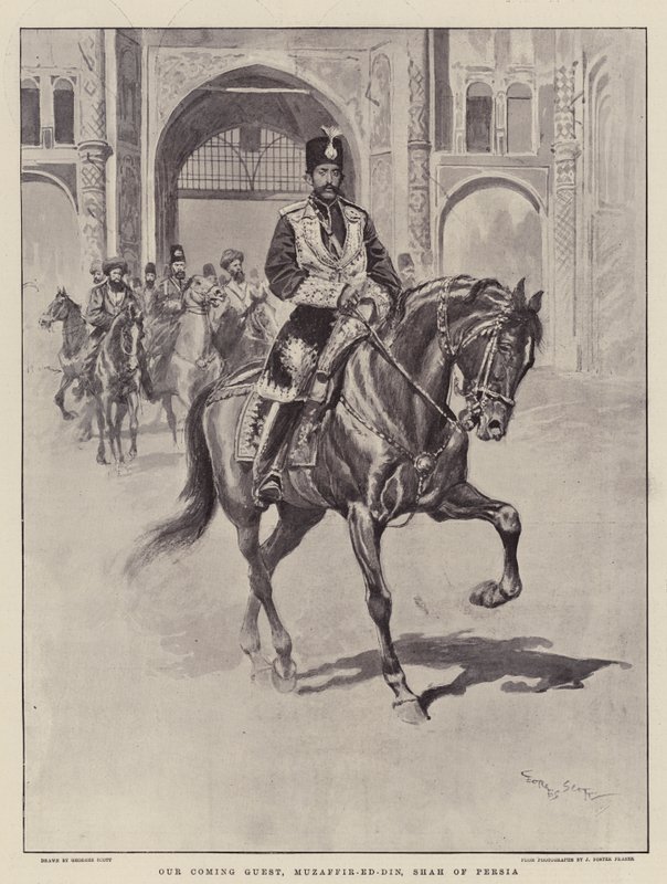 Náš nadcházející host, Muzaffir-ed-Din, šáh z Persie od Georges Bertin Scott
