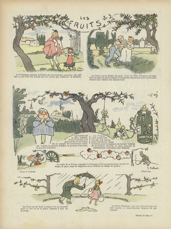 Ovoce. Ilustrace pro Le Rire od Georges Delaw