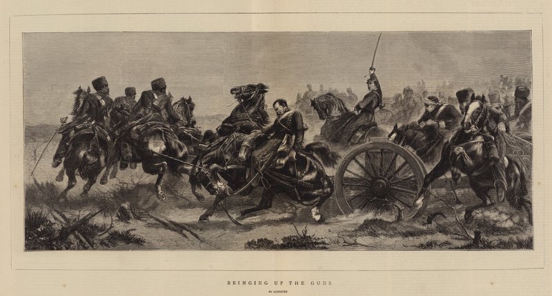 Bringing up the Guns (rytina) od German School