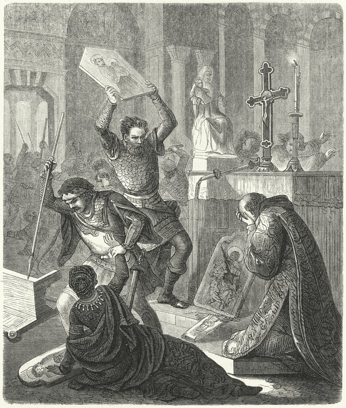 Byzantský ikonoklasmus, 8. století (rytina) od German School