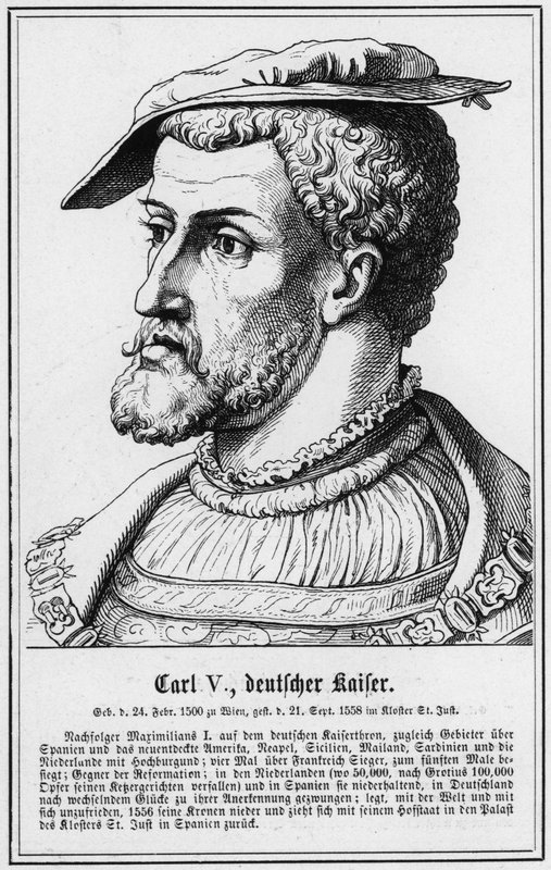 Carl V, Deutscher Kaiser (rytina) od German School