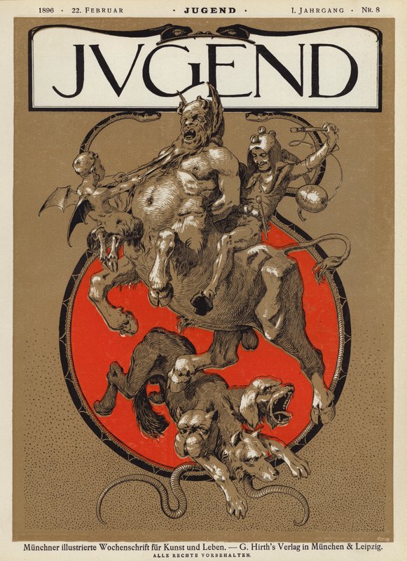 Ilustrace na obálce časopisu Jugend, 1896 od German School