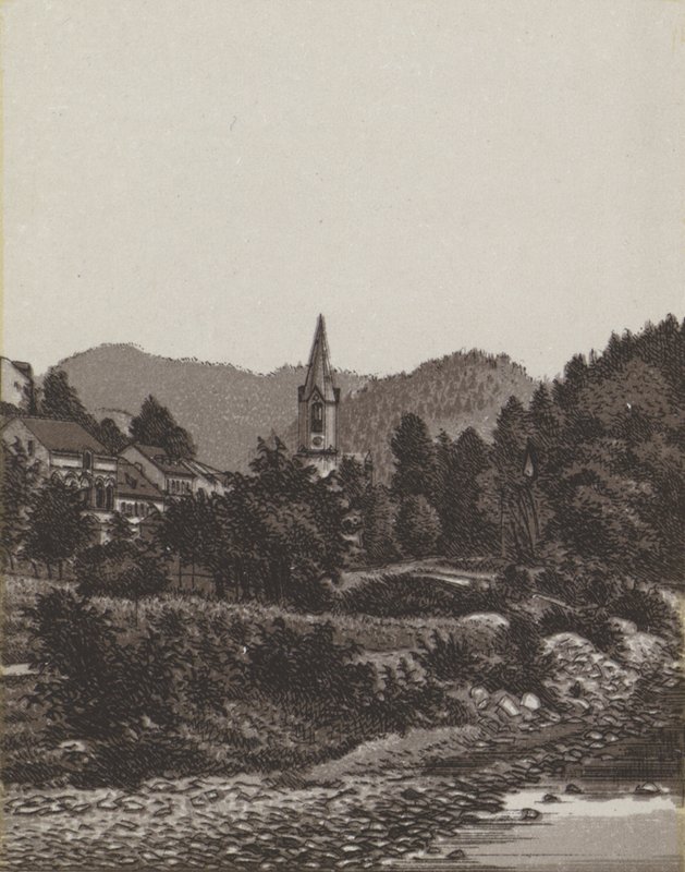 Evangelische Kirche (litho) od German School