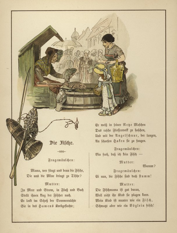 Rybář (barevný litho) od German School