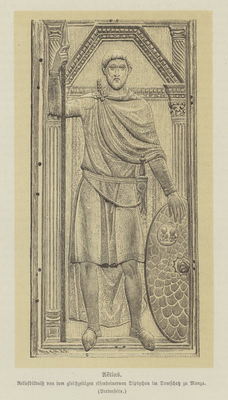 Flavius ​​​​Aetius, římský generál (rytina) od German School