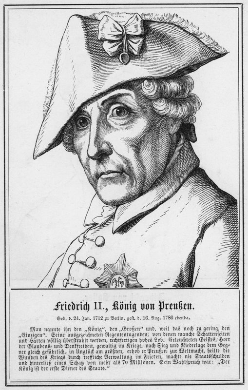 Friedrich II., Konig von Preuben (rytina) od German School