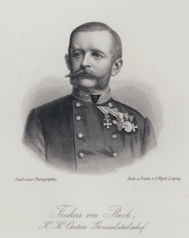 Friedrich von Beck-Rzikowsky, rakouský generál (rytina) od German School
