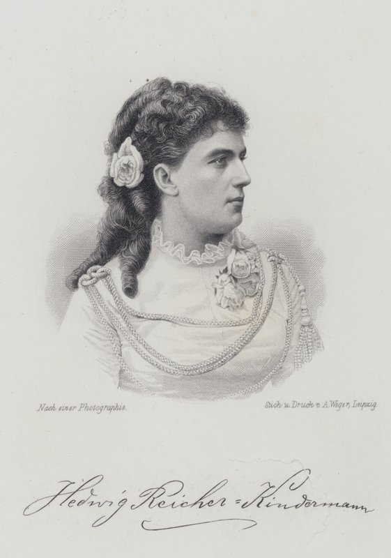 Hedwig Reicher-Kindermann, německá operní pěvkyně (rytina) od German School